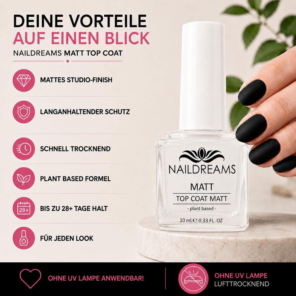 Matt Top Coat 10ml – Kein UV Licht nötig –