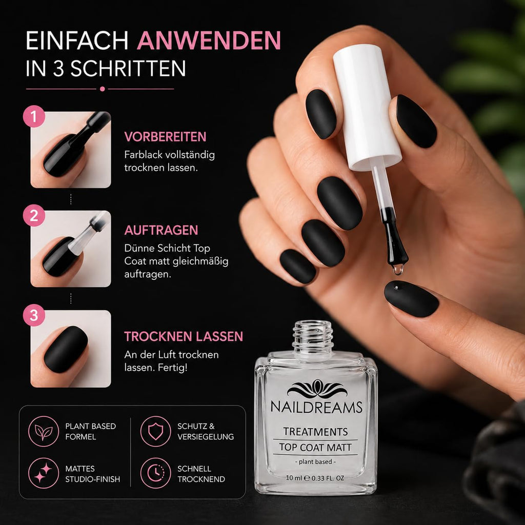 Matt Top Coat 10ml – Kein UV Licht nötig –