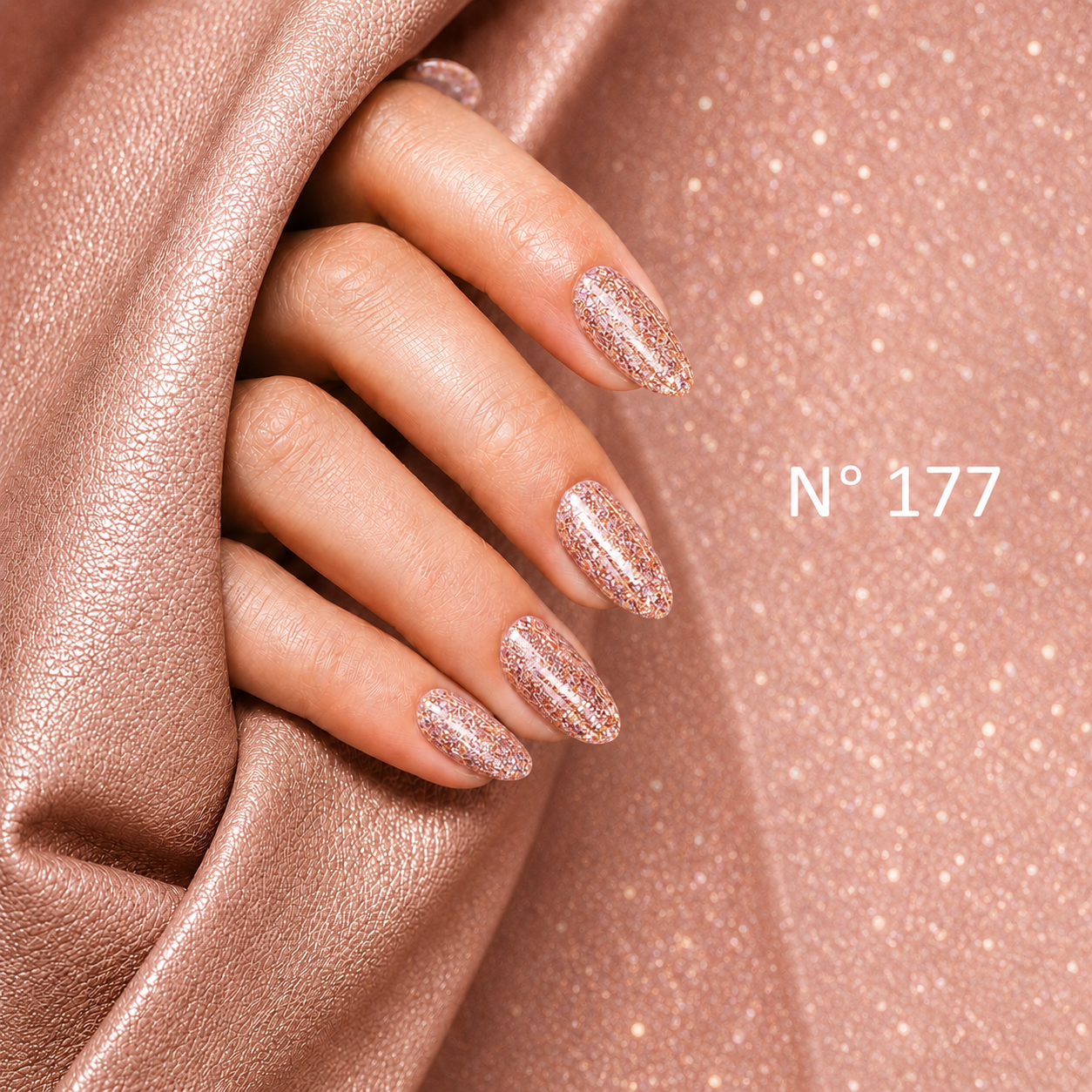 UV NAGELLACK - N° 177 - ROSE GOLD SPARKLE - glitzer -