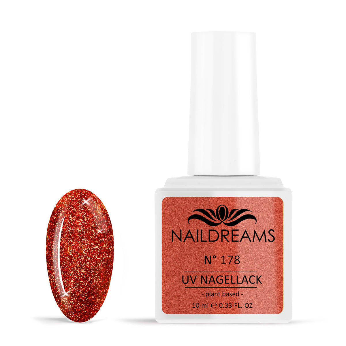 UV NAGELLACK - N° 178 - COPPER FLAME - glitzer -