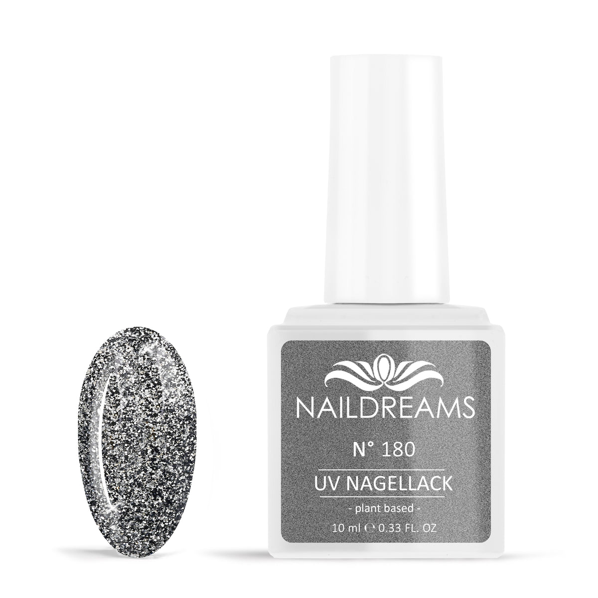 UV NAGELLACK - N° 180 - SILVER CRYSTAL - glitzer -